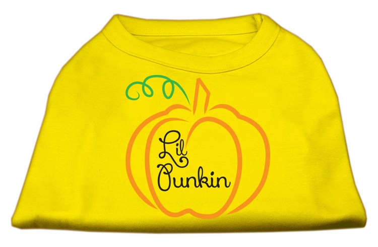 Lil Punkin Screen Print Dog Shirt Yellow XS